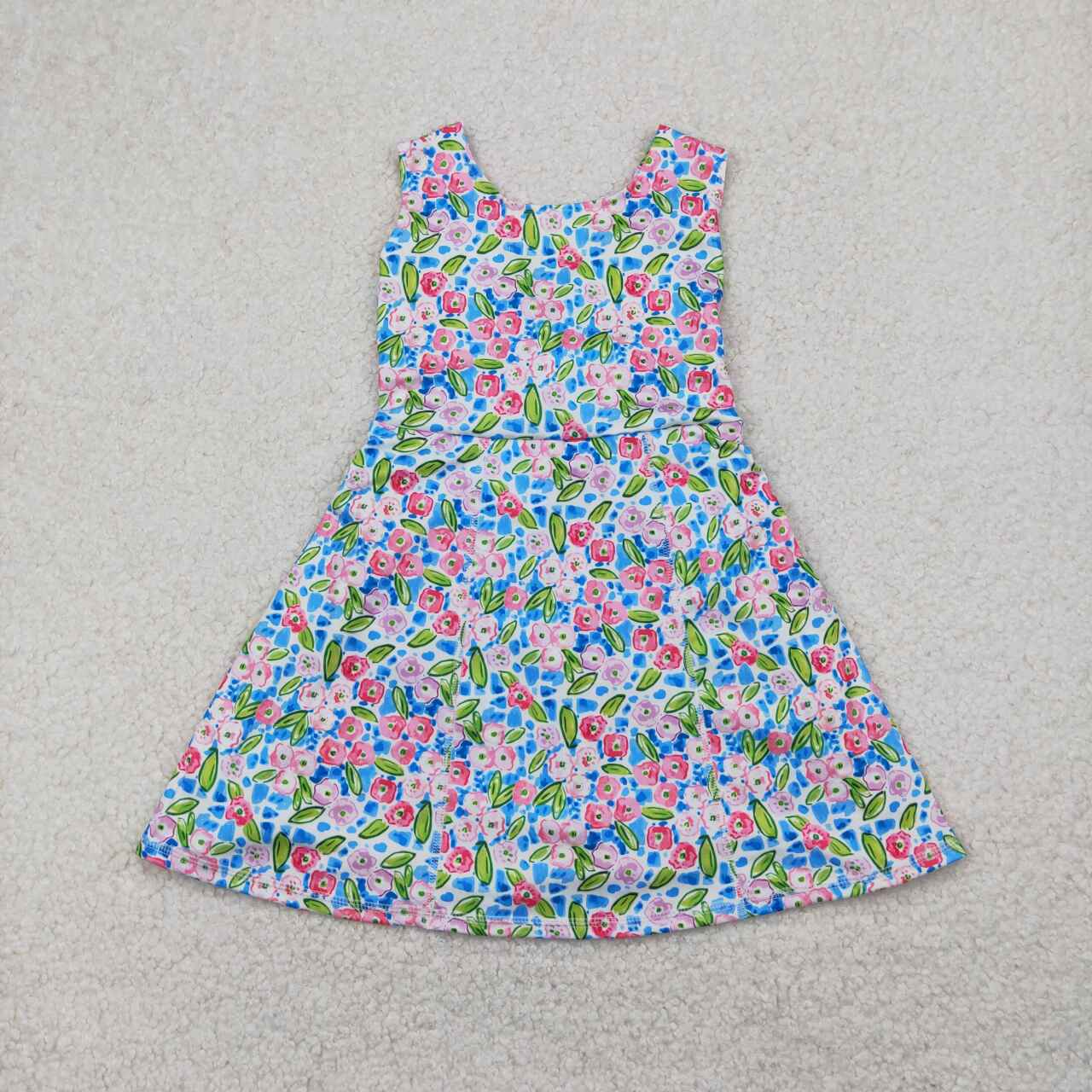 athletic floral sleeveless girls Dress