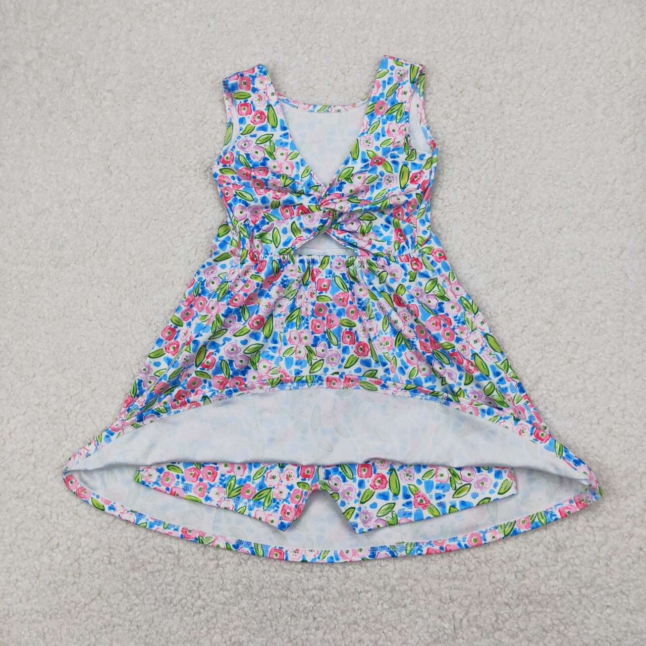 athletic floral sleeveless girls Dress