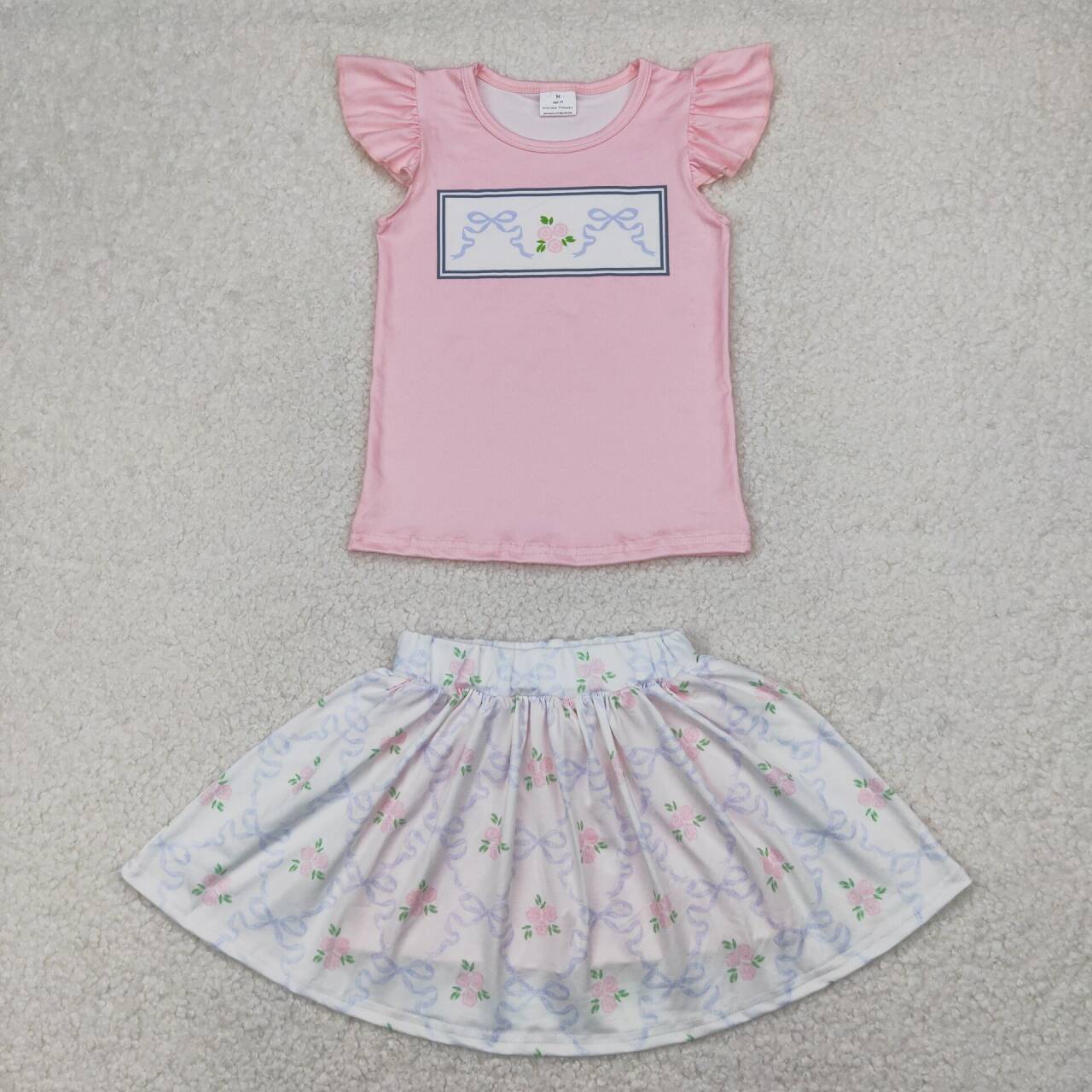 Summer Pink Bow Skort Girls Dress