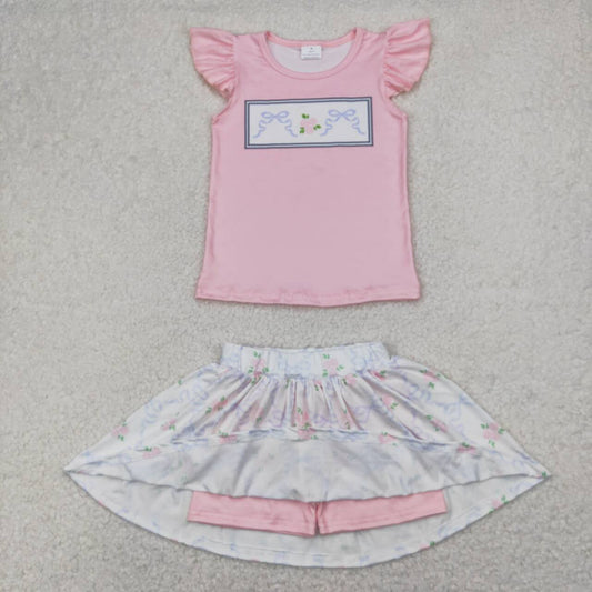 Summer Pink Bow Skort Girls Dress