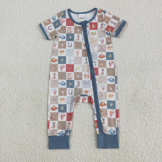 Western cactus baby romper