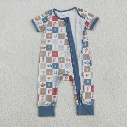 Western cactus baby romper