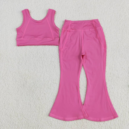 hot pink athletic Girls Set