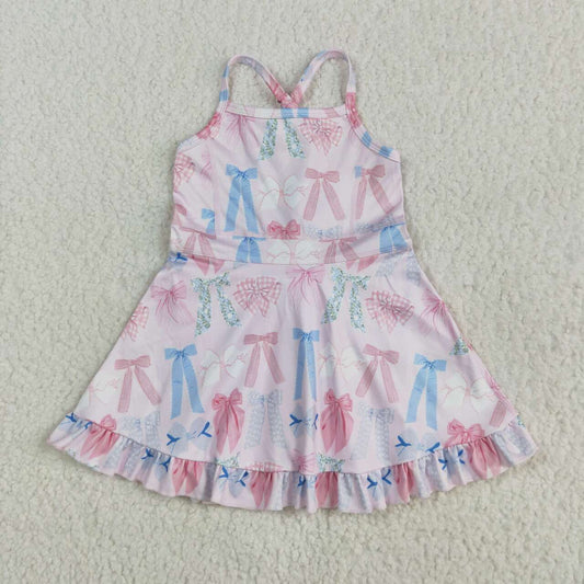 Athletic Pink Bow Girls Dress