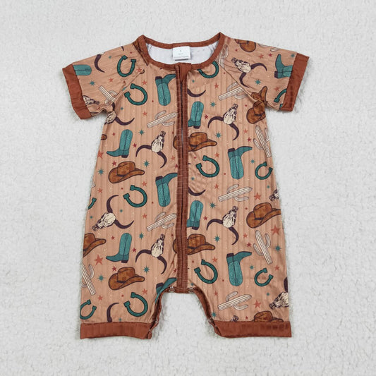 Western Ribbed Cactus baby romper
