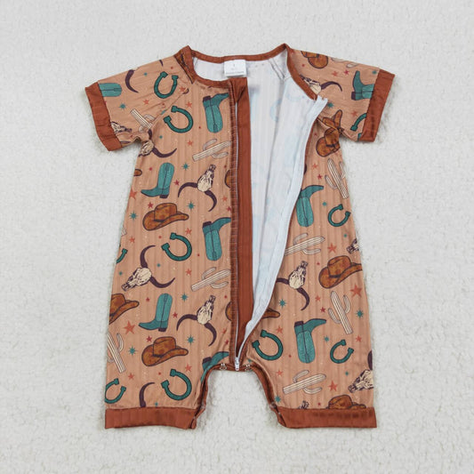 Western Ribbed Cactus baby romper