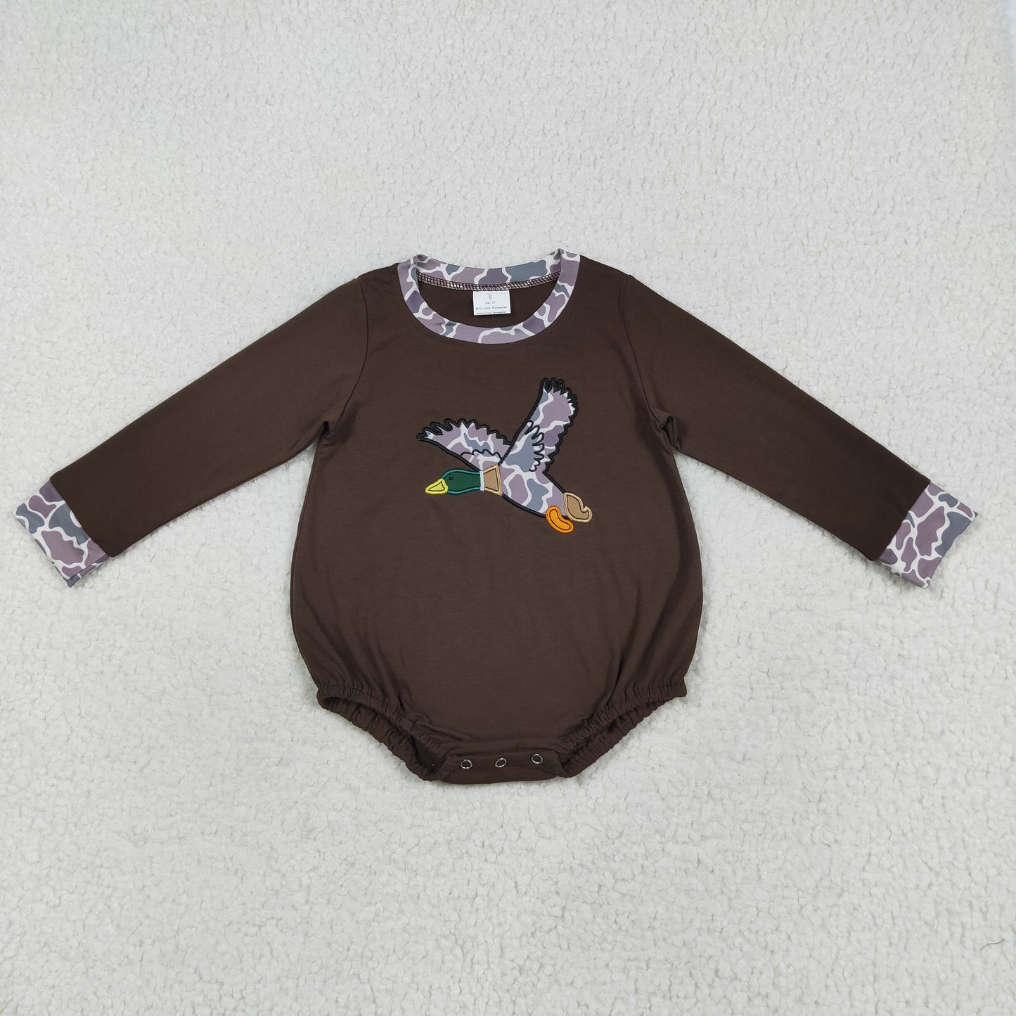 Camo Duck embroidered print Baby Romper LR2310