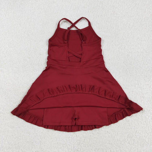 Athletic maroon Girls dresse