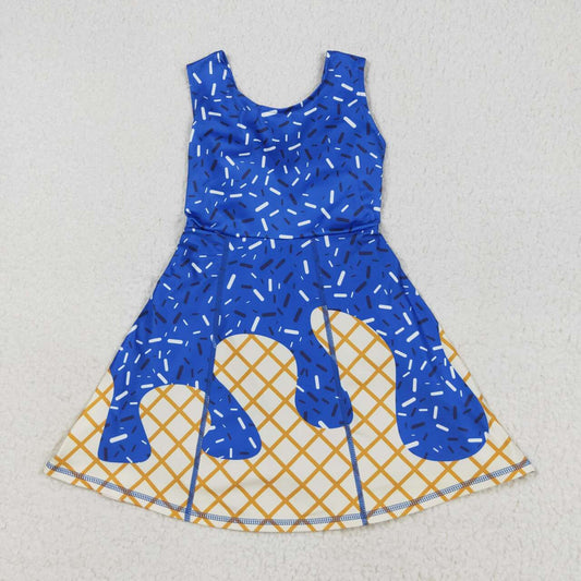 athletic Baseball Blue Girls Dress GSD2751