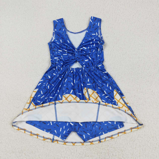athletic Baseball Blue Girls Dress GSD2751