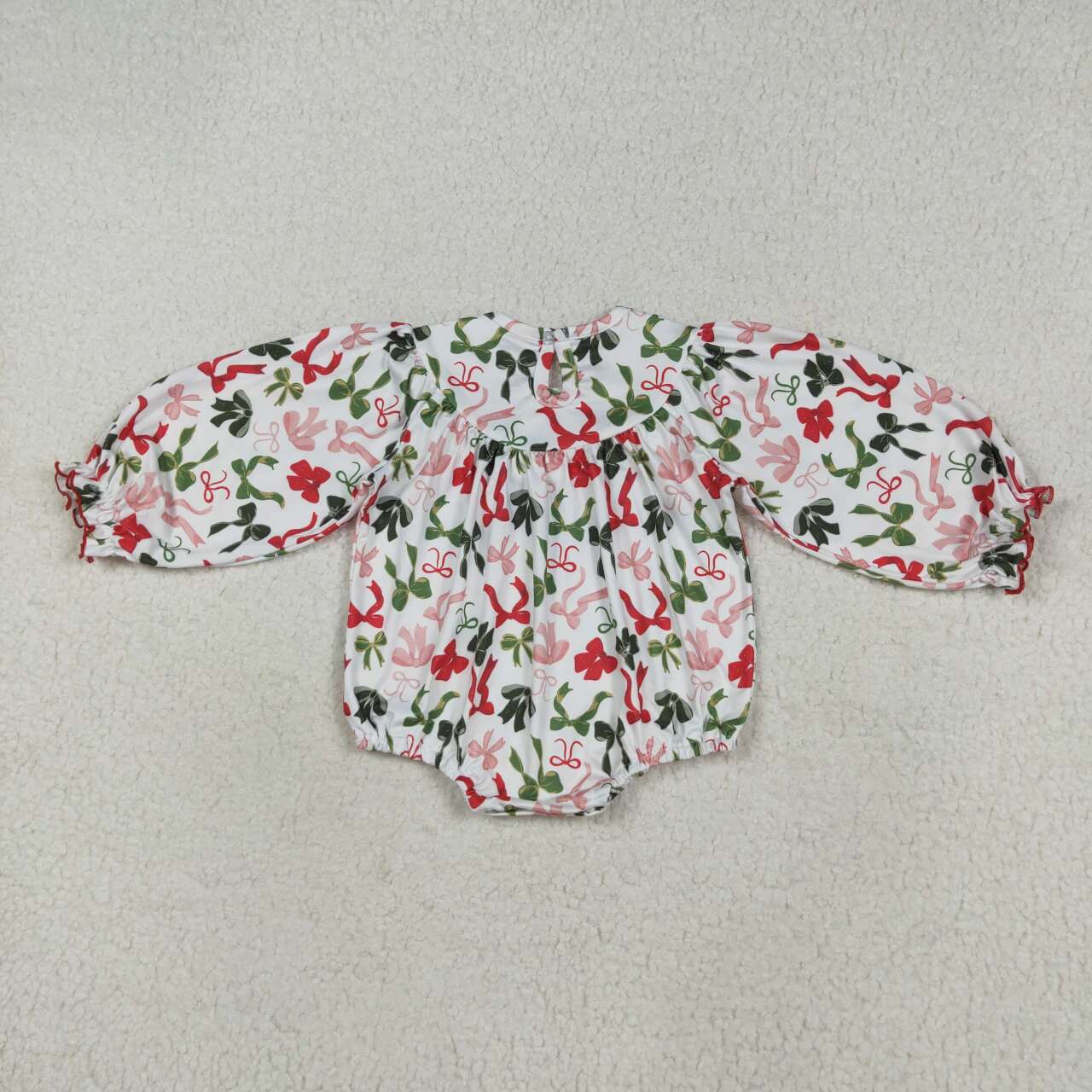 Merry Christmas bow Smock Baby Romper LR2276