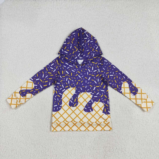 purple ice scream sprinkle print hoodies BT1276