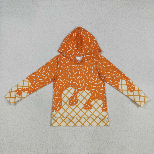 Orange ice scream sprinkle print hoodies BT1274