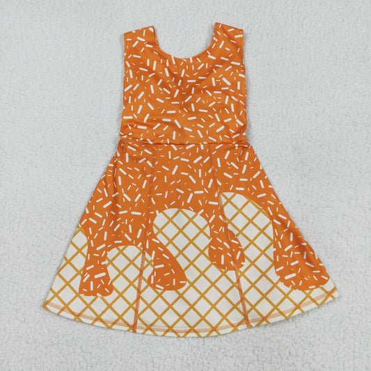 athletic Baseball Orange Girls Dress GSD2750