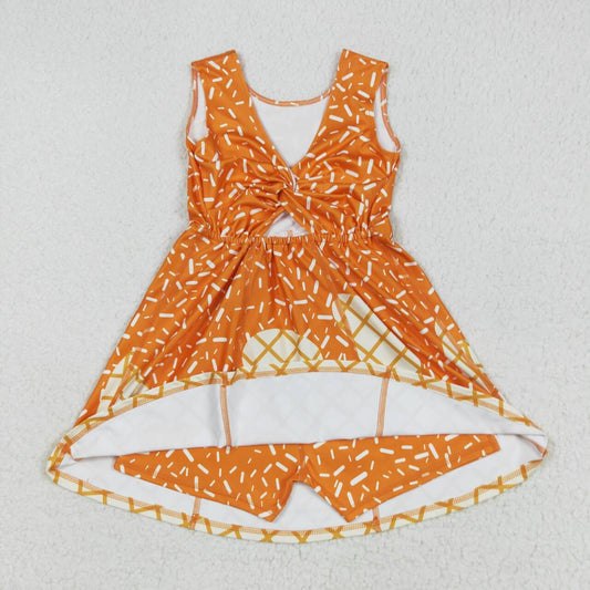 athletic Baseball Orange Girls Dress GSD2750