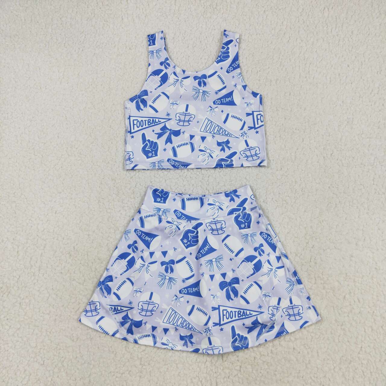 Blue football Bow athletic Girls Skort GSD2688