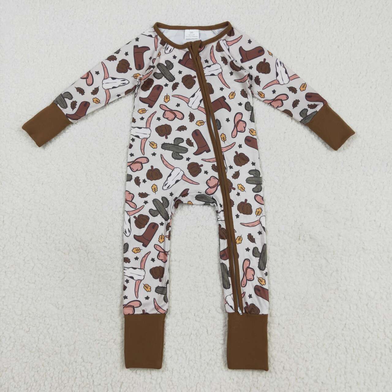 Halloween Western Cactus Cow Pumpkin Baby Romper LR2334