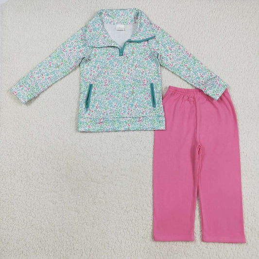 Fall floral long sleeve Girls Set GLP2414
