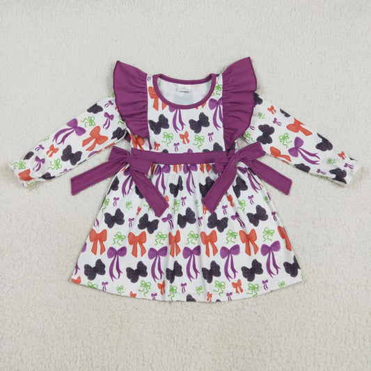 Halloween Purple bow Girls Dress GLD1113