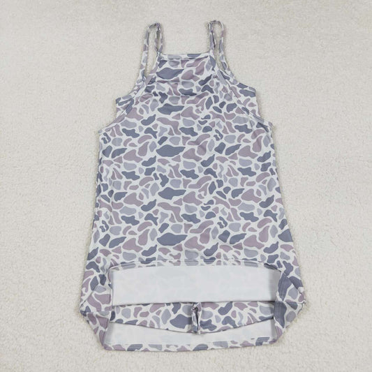 women grey camo athletic dress GSD2733