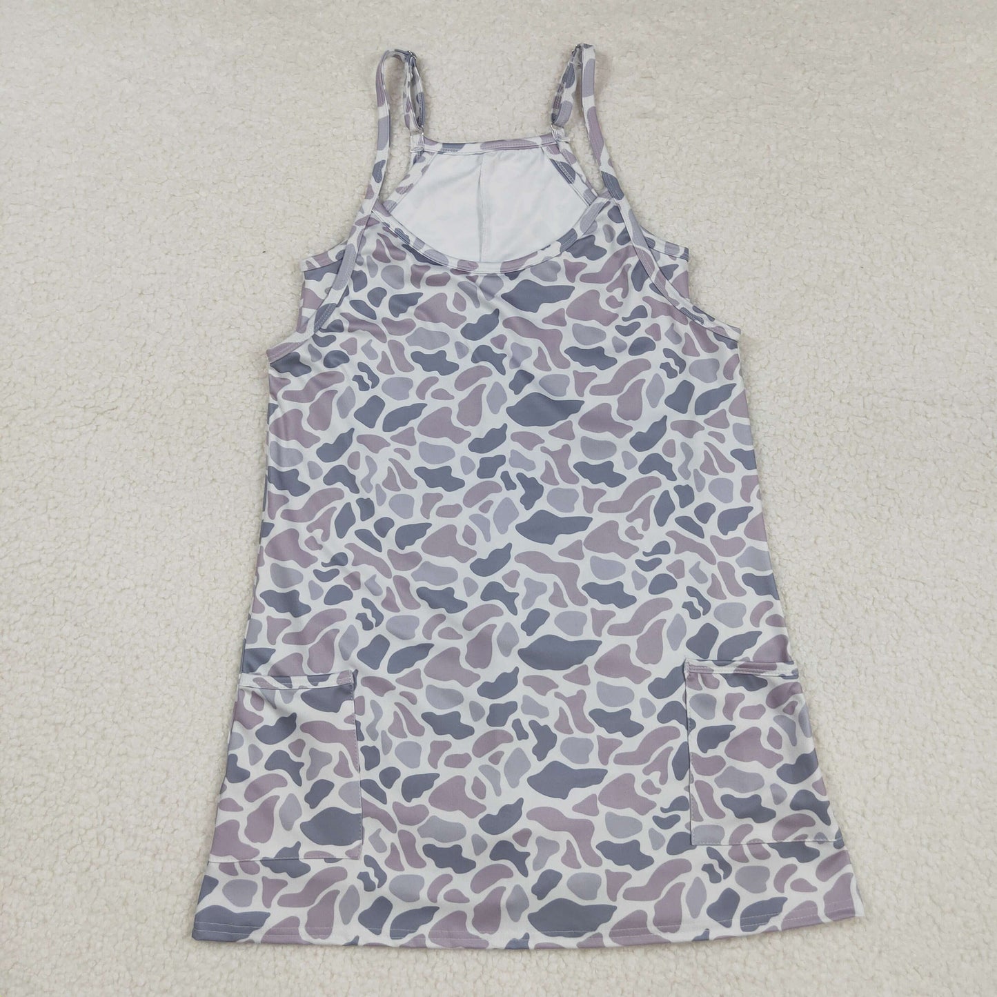 women grey camo athletic dress GSD2733
