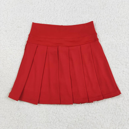 Red solid Kids yoga skort GLK0125
