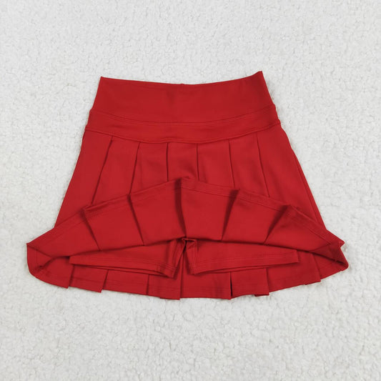 Red solid Kids yoga skort GLK0125