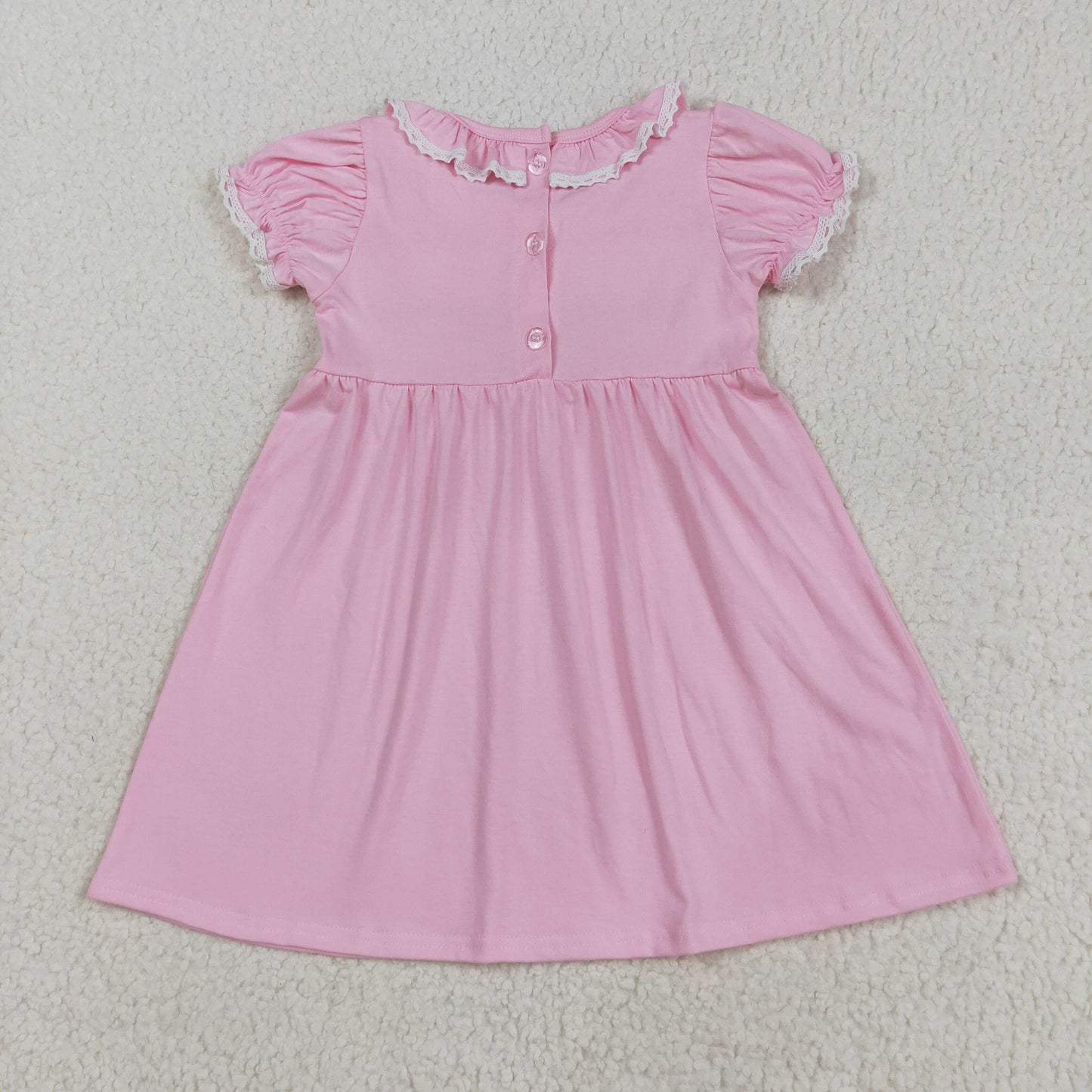 Pink Smock bow embroidery Girls dress GSD2718