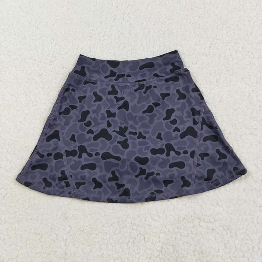 camo Duck solid print short yoga skirt GLK0130