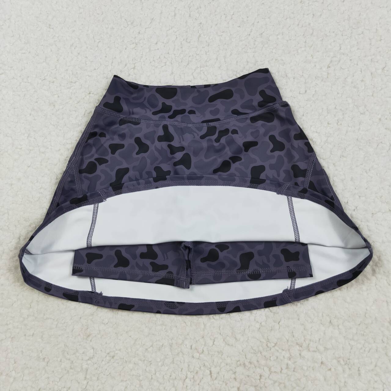 camo Duck solid print short yoga skirt GLK0130