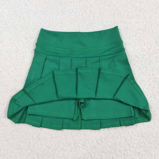 Green solid Kids yoga skort GLK0126
