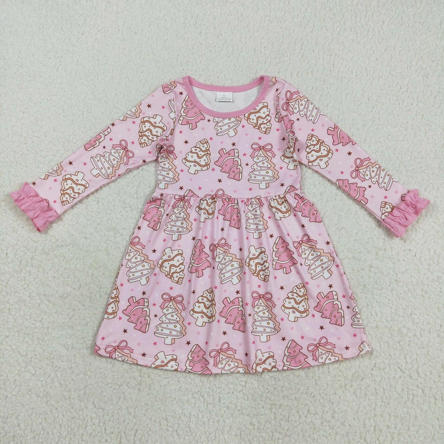 Christmas Pink Cake Girls Dress GLD1124