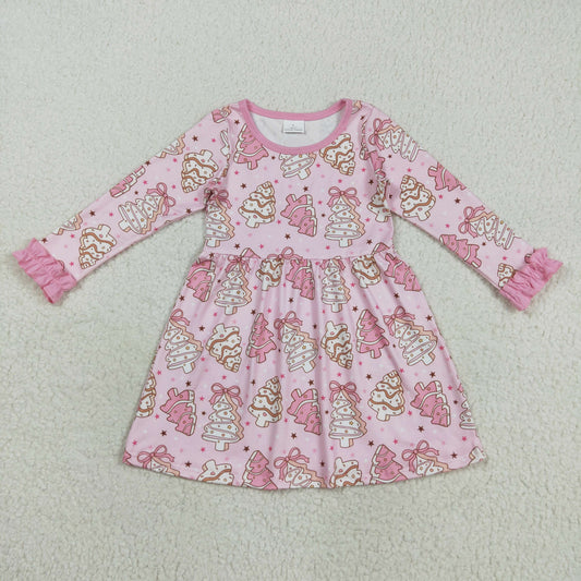 Christmas Pink Cake Girls Dress GLD1124