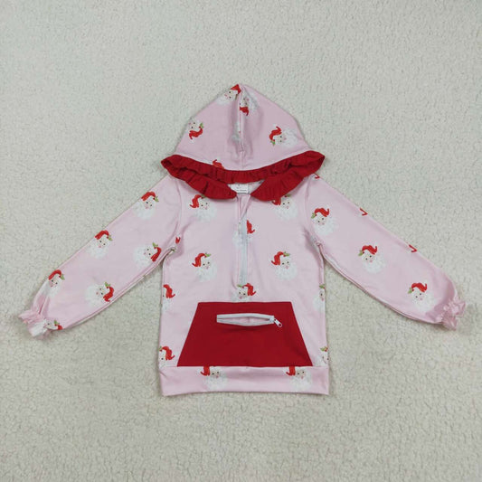 Christmas pink print hoodies