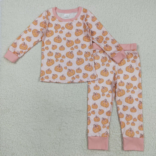 Halloween pumpkin bow long sleeves Pajamas GLP2416