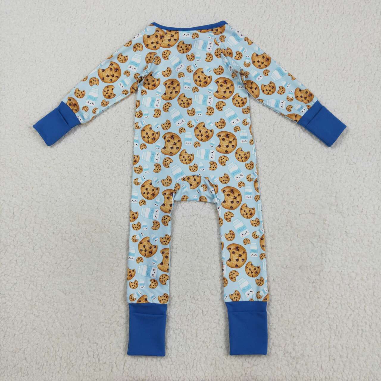 Christmas blue gingerbread long sleeves Baby Romper LR2397