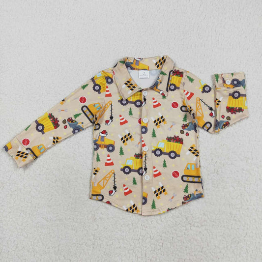 Christmas tree car boy shirt