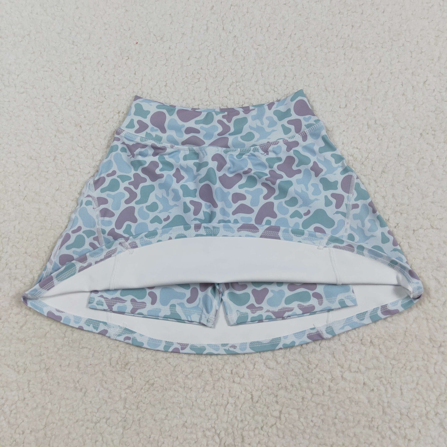 camo Duck solid print short yoga skirt GLK0128