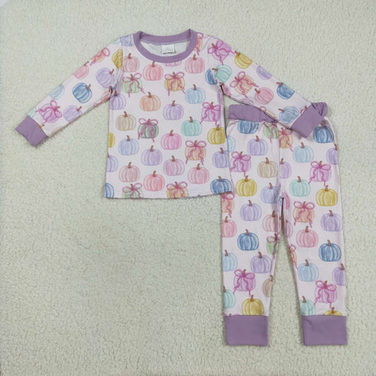 Pumpkin Bow Cartoon long sleeve Pajamas GLP2597