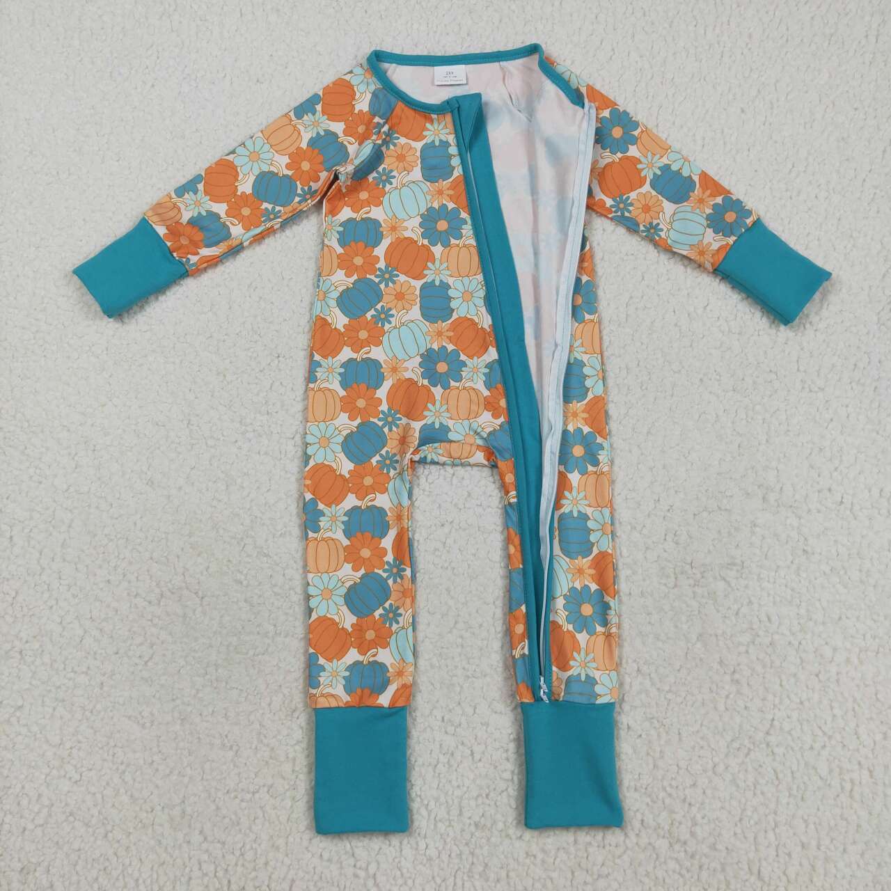 pumpkin floral long sleeves Baby Romper LR2461