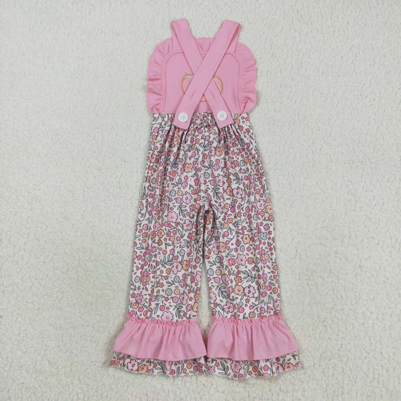 Pink floral Embroidered pumpkin Jumpsuit SR3176