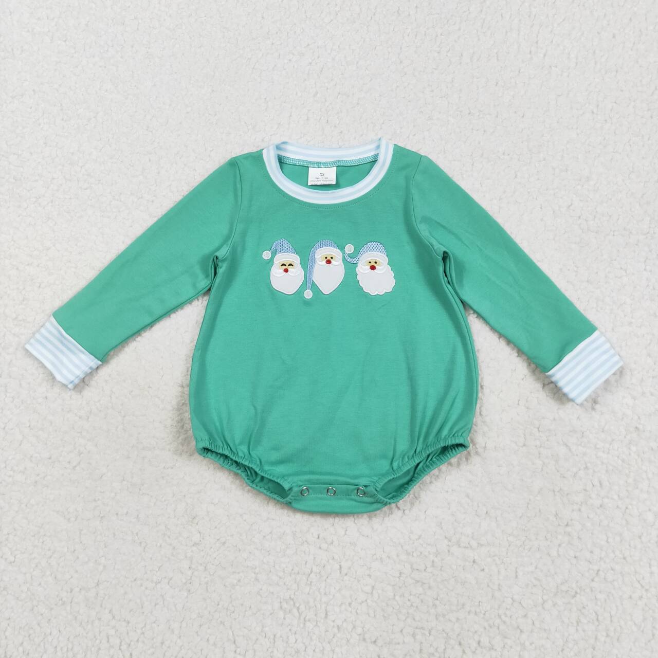Christmas embroidery Santa long sleeve Baby Romper LR2412