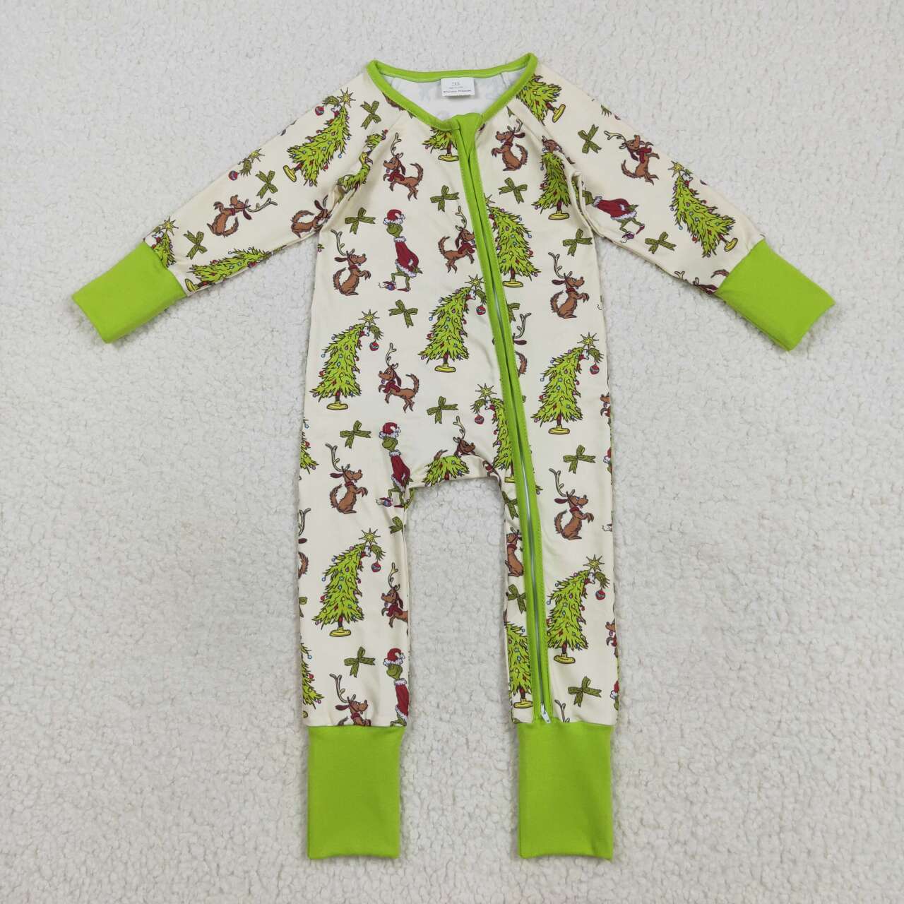 Christmas Green Cartoon long sleeves Baby Romper LR2481