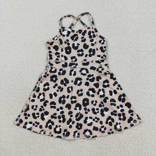 Leopard Athletic Bow Girls dresse GSD2650