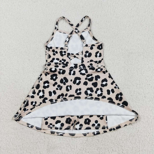 Leopard Athletic Bow Girls dresse GSD2650