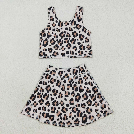 athletic leopard girls skort set GSD2327