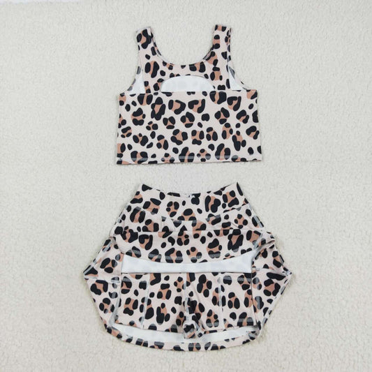 athletic leopard girls skort set GSD2327