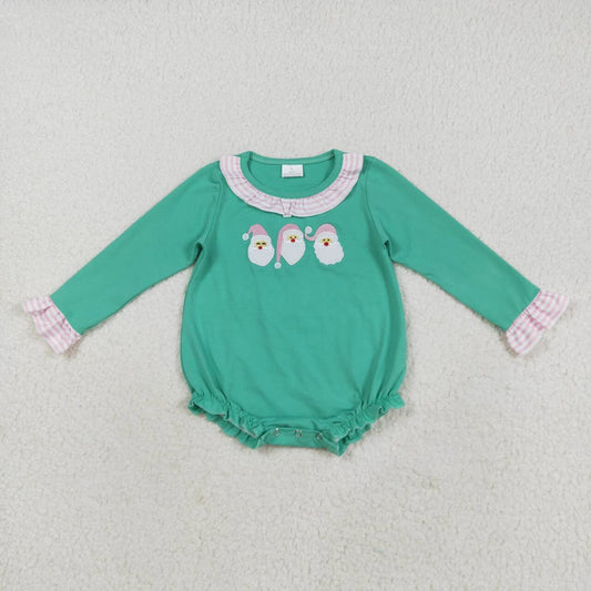 Christmas embroidery Santa long sleeve Baby Romper LR2411