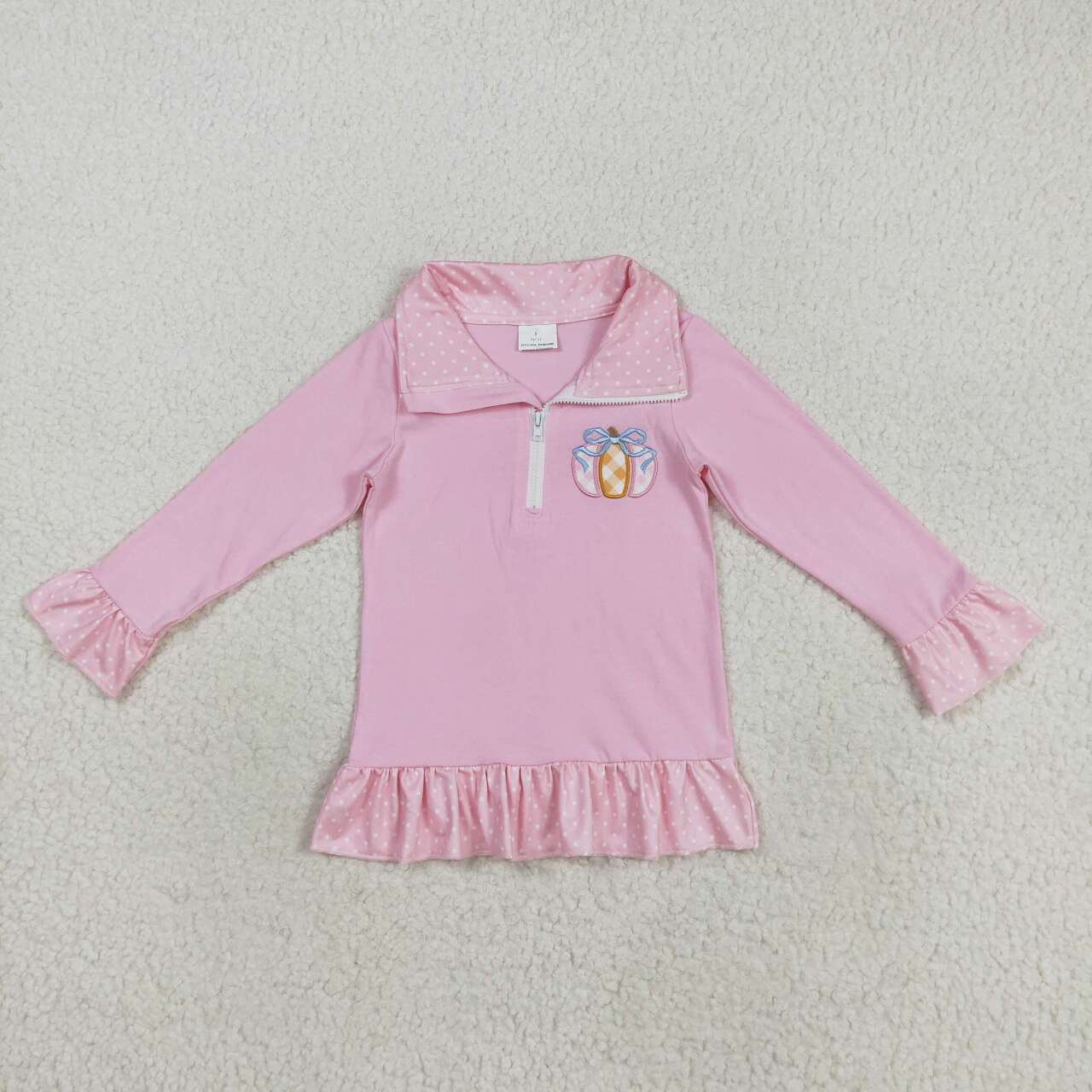 Pink embroidery pumpkin Long Sleeve Pullover GT1112