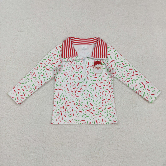 Christmas embroidery Santa Long Sleeve Pullover BT1294